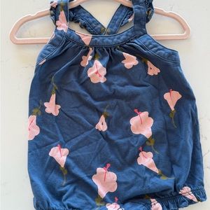 Tea Collection - Cross Back Baby Romper, Inca Floral